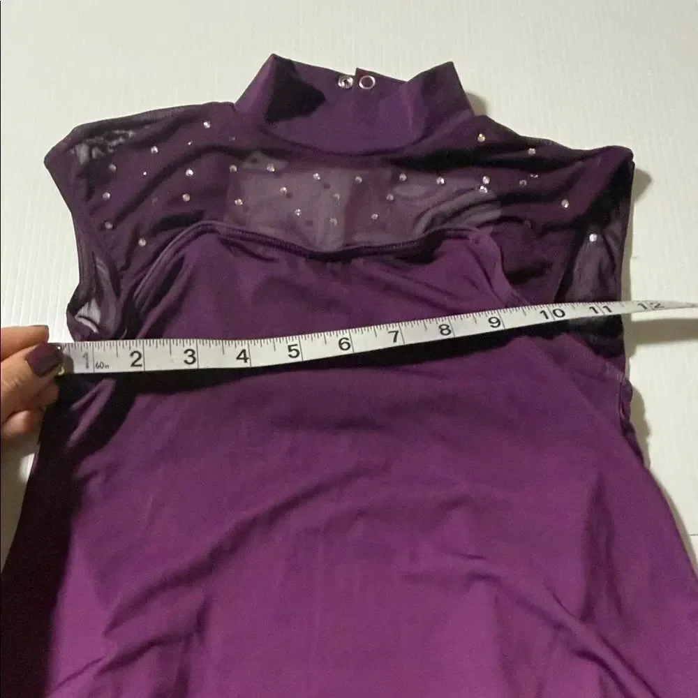 WEISSMAN Dance Costume purple rhinestones ombre Have Mercy 13294 IC- child 7/8